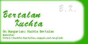 bertalan kuchta business card